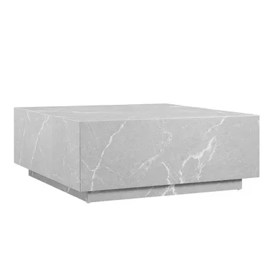 Zdjęcie produktu dla Stolik kawowy SalesFever 90x90 cm | kwadrat | MDF laminowany o marmurowym wyglądzie | szer. 90 x gł. 90 x wys. 35 cm | szary