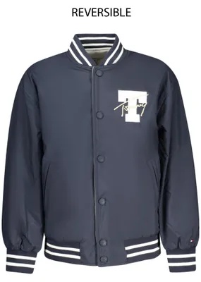 Produktbild von Reversible Kinderjacke Blau/Grau mit Stickerei und Logodetails