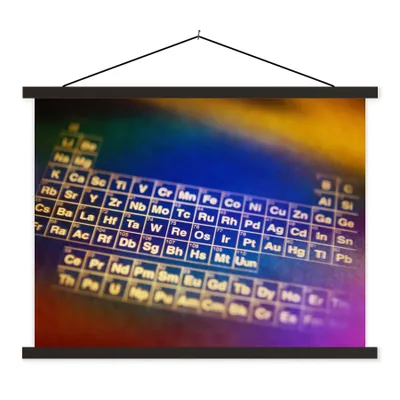 Produktbild von MuchoWow® Textilposter Buntes Periodensystem der Elemente 40x30 cm mit schwarzem Rahmen - Dekorationen