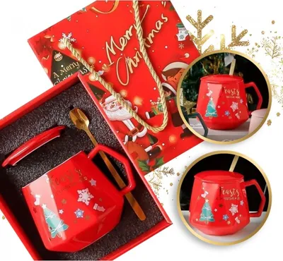 Produktbild von ECARLA Weihnachtstasse, rot KB08CZE