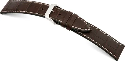 Produktbild von Happel Lederband Saboga 22mm mokka mit Alligatorprägung