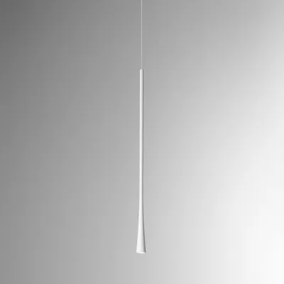Productafbeelding van Dafne S/G LED-pendelarmatuur, 7W, 3000K, CRI >90, in aluminium - satijnwit, met witte plafondmontageplaat - Gealuce
