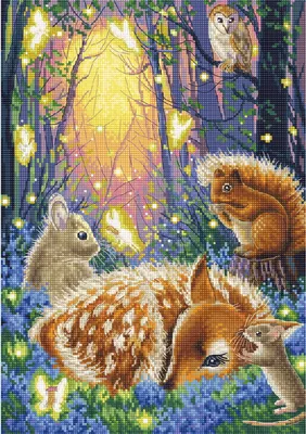 Image de Letistitch kit de broderie au point de croix "La forêt des rêves", motif à compter, 30x21cm