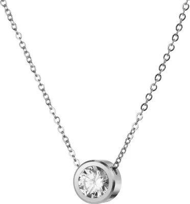 Produktbild von Zeeme Stainless Steel Halskette Edelstahl 40,0+5,0cm weiß Zirkonia 346050027