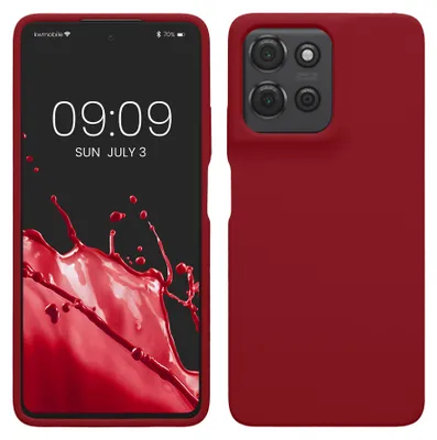 Immagine prodotto di Custodia per cellulare kwmobile per Motorola Moto G75 5G - Custodia in silicone - Ricarica wireless - Custodia protettiva in rosso rabarbaro