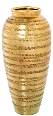 Image de Vase en céramique pour sol, couleur or, dimensions 26 x 26 x 60 cm