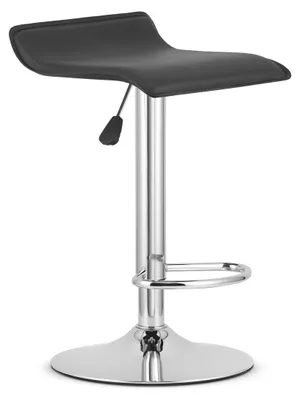 Image de Tabouret de bar FORT en similicuir noir avec base chromée