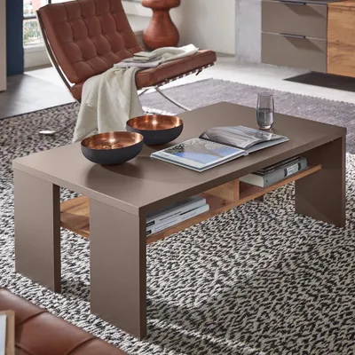 Produktbild von Couchtisch FARO-36 in basalt mit Ablage in Eiche Altholz Nb., B/H/T: ca. 110/40/65 cm
