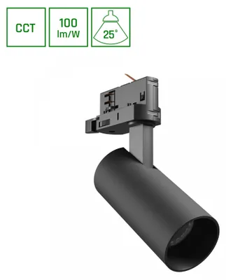 Produktbild von ANDROMEDA LED Stromschienenstrahler 3-Phasen 8W 25° CCT Schwarz