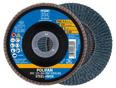 Immagine prodotto di PFERD TOOLS POLIFAN rondella dentata PFC linea universale conica PSF STEELOX acciaio/acciaio inox