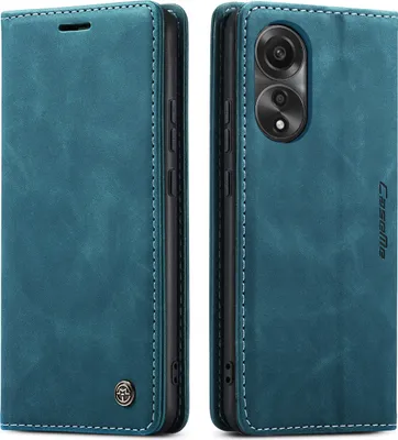 Produktbild von Oppo A78 4G Hülle, Retro Kunstledertasche mit Standfunktion Schutzhülle für Oppo A78 4G Blau
