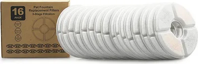 Produktbild von 16 Stück Katzenbrunnen Filter,Filter für Katzenbrunnen Ersatzfilter für 2,4L Trinkbrunnen Filters mit Harz und Aktivkohle