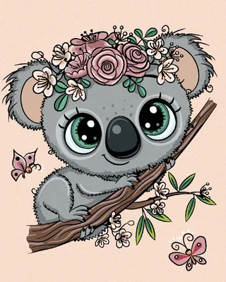 Produktbild von Diamondi - Diamond painting - NIEDLICHER KOALA AUF EINEM AST, 40X50 cm, mit Keilrahmen (bereits gespannt)