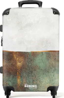 Produktbild von NoBoringSuitcases.com® Großer Koffer - Marmor - Gold - Grün - Kunst - Marmoroptik - Kombinationsschloss TSA - Hartschalen Trolley 4 Rollen - 72 liter - Reisekoffer - 66 cmKoffer Mittelgroß 67x43x25 cm, 72L,