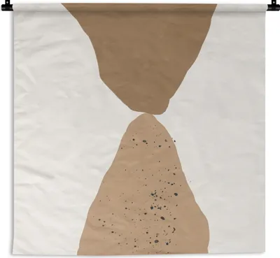 Produktbild von MuchoWow® Wandteppich Wandbehang Braun - Abstrakt - Organisch 150x150 cm Tapisserie Dekoration Wandtuch - Wohnaccessoires - Modernes