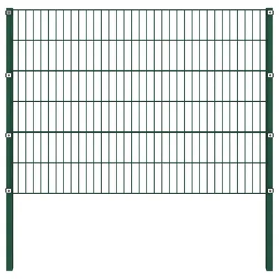 Produktbild von Zaunfeld mit Pfosten Eisen 1,7 x 1,2 m Grün