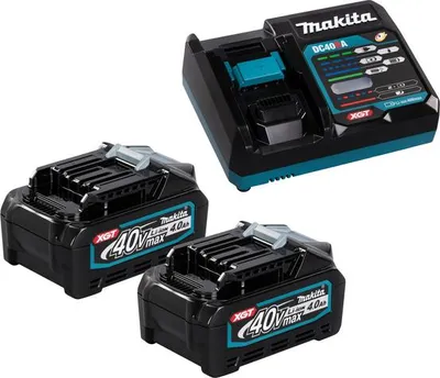 Produktbild von MAKITA Pack 2 Akkus BL4040 + Ladegerät DC40RA in MAKPAC1 - 191J97-1