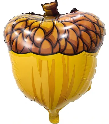 Obrázok produktu pre Fóliová balónik, jeseň, žalud, hnedá farba, 56x45 cm – dekorácia na jeseň, na oslavu úrody, tématická párty