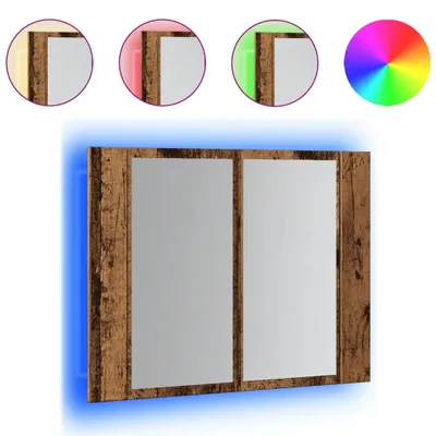 Obrázok produktu pre LED zrkadlová skrinka staré drevo 60x12x45 cm kompozitné drevo