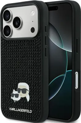 Produktbild von KARL LAGERFELD case passend für IPHONE 17 Pro Max KLHCP17X6PRKCLK (Rhinestone W/ K&C PIN) black