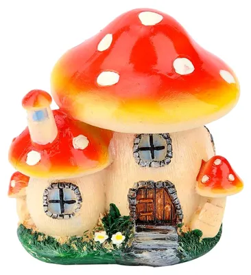 Produktbild von Miniatur Feenhaus Gartendekoration, Wetterfestes Kunstharz mit Bepflanzung 9,5 cm Elfenfiguren für Garten und Patio