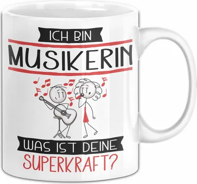 Produktbild von Musikerin Geschenk Tasse Ich Bin Musikerin Was Ist Deine Superkraft Geschenkidee Lustig Geburtstag Weihnachten (Weiß)