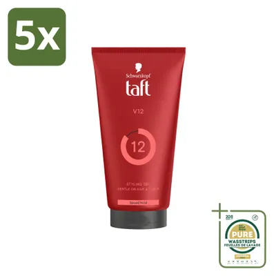 Imagen del producto de 5 unidades de Taft Power Gel V12 Turbo Fijación - 150 ml - Paquete de suministro