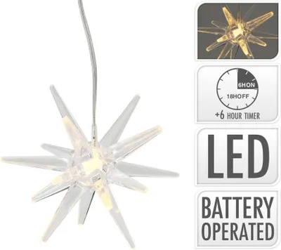 Produktbild von Dekorative LED Lichterkette Stern Vorhang 10 Lichter für festliche Weihnachtsdekoration