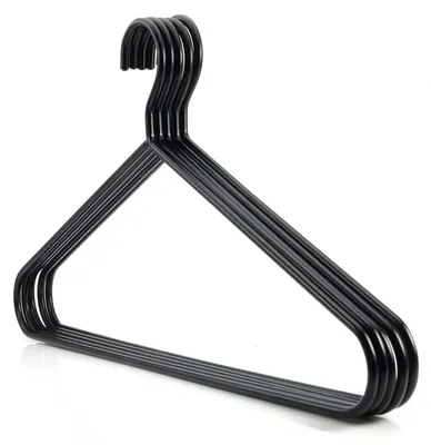 Kleiderbügel aus Stahl, 45 cm, 6 mm, schwarz, 5 Stück