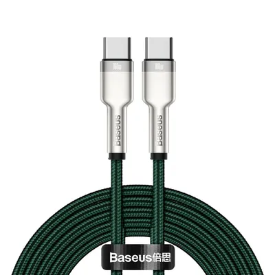 Obrázek produktu pro Baseus Cafule Kovový datový kabel USB typu C - USB typu C 100 W (20 V / 5 A) Power Delivery 2 m zelený (CATJK-D06)