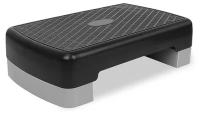 Produktbild von Aerobic-Stepper 10 cm oder 15 cm, 2 Stepper-Erhöhungen, grau, für Heimtraining