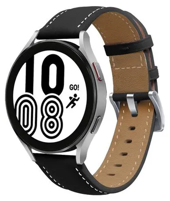 Produktbild von By Qubix passend für Garmin Forerunner 55 / 70 / 165 / 170 / 245 / 570 (42 mm) / 645 - Premium Leather Armband - Schwarz