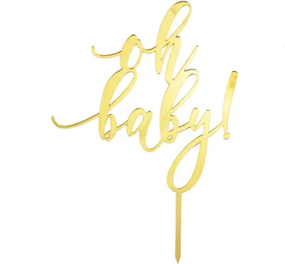 Produktbild von Oblique Unique Torten Topper Kuchen Muffin Cupcake Aufsatz oh baby! Baby Shower Party Deko - gold