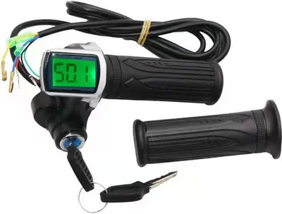 Obrázek produktu pro 36V plynová rukojeť s LCD indikátorem baterie Plynová rukojeť pro elektrické kolo s indikátorem napájení