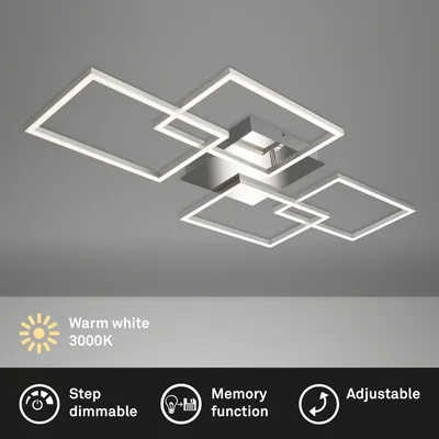 Produktbild von Briloner FRAME LED Deckenleuchte Sternendekor dimmbar 30W Chrom-Alu Warmweiss