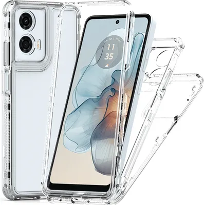 Immagine prodotto di Custodia trasparente per Motorola Moto G24 Power, Custodia ibrida antiurto in TPU e PC trasparente