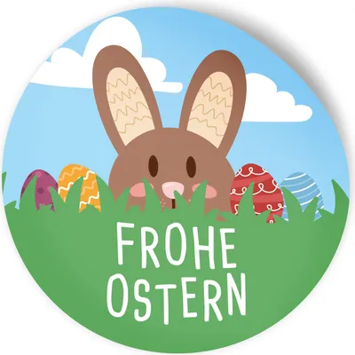Produktbild von itenga Aufkleber Frohe Ostern Hasenbande 4cm (Motiv 214) 24 Stück