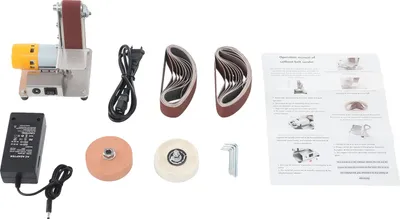 Produktbild von Mini Bandschleifer, 7 einstellbare Geschwindigkeiten, kompaktes Design, Silber