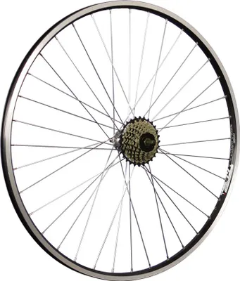 Produktbild von 28 Zoll Hinterrad Zac19 Hohlkammerfelge geöst mit 7 fach Shimano Schraubkranz - schwarz