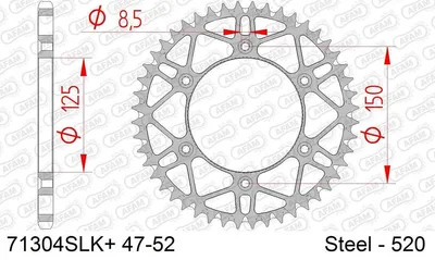 Produktbild von AFAM Kettenrad 71304SLK+49 Hinten Stahl