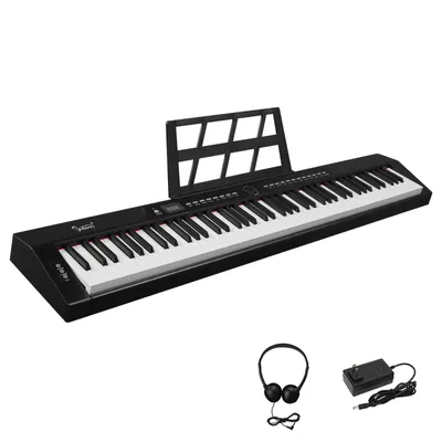 Image de Piano numérique Portable E-Piano 88 touches avec pédale de sustain et support de clavier (Piano numérique avec MIDI Bluetooth, casque), sans support