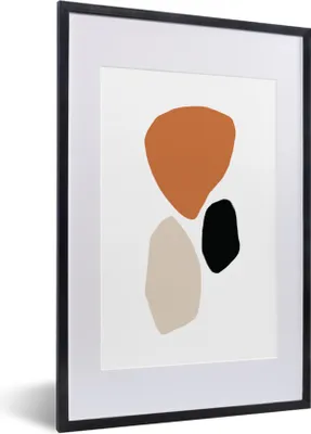 Produktbild von MuchoWow® Gerahmtes Poster Abstrakt - Minimalismus - Design 40x60 cm - Poster mit Schwarzem Bilderrahmen Wandposter Rahmen Foto Bilder - Poster in Rahmen