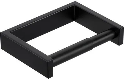 Obrázek produktu pro Držák na toaletní papír z nerezové oceli, černý, s pružinovým mechanismem