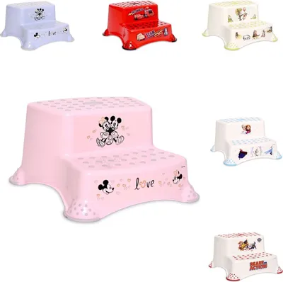 Produktbild von Lorelli Kinder Badhocker, zweistufig, Tritthocker, Gummi-Noppen, rutschfest pink