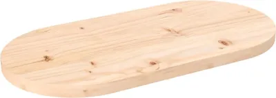Produktbild von vidaXL Tischplatte 60x30x2,5 cm Massivholz Kiefer Oval - Tischplatte - Tischplatten - Holztischplatte - Massivholztischplatte