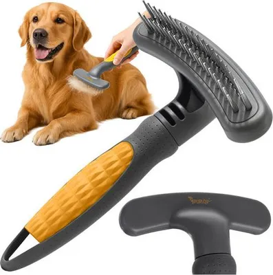 Produktbild von Rotierender Tierkamm für Hunde und Katzen - Doppelreihig, ergonomisch