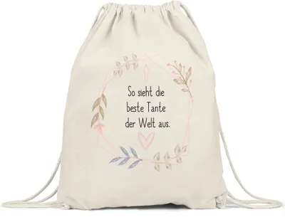 Produktbild von Beste Tante Sieht so aus Turnbeutel Gymsack Lieblingstante Geschenkidee Geburtstag Neffe Nichte