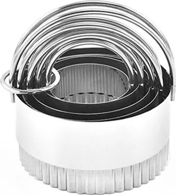 Image de INF Moule à Gâteau Rond en Acier Inoxydable - 5 Pièces pour Biscuits et Plus
