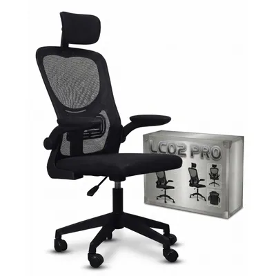 Zdjęcie produktu dla Fotel Biurowy Krzesło Obrotowe Ergonomiczne Czarny Materiałowy Gamingowy LC02 PRO LAZYhome