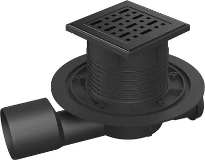 Produktbild von Chud?j Bodenablauf durchgehend schwarz D50/75 NEPTUN, Edelstahlgitter FACE schwarz F1 427 A X C